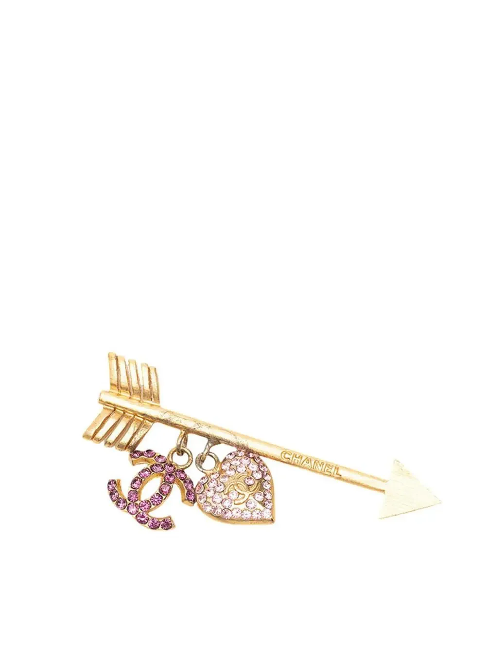 Chanel Cc Logo Heart Brooch Gold-Tone #287720C74B